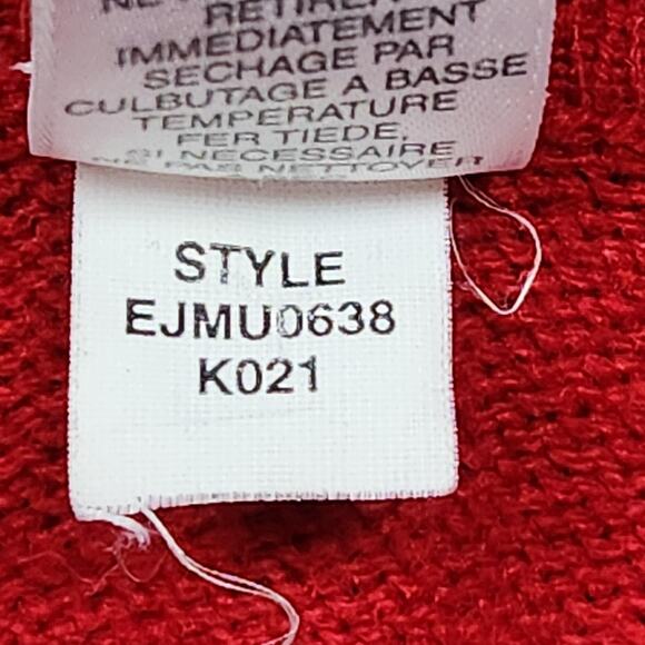 Emma James Sweater Womens Medium Red Zip Cardigan Reindeer Christmas Holiday - Picture 14 of 14